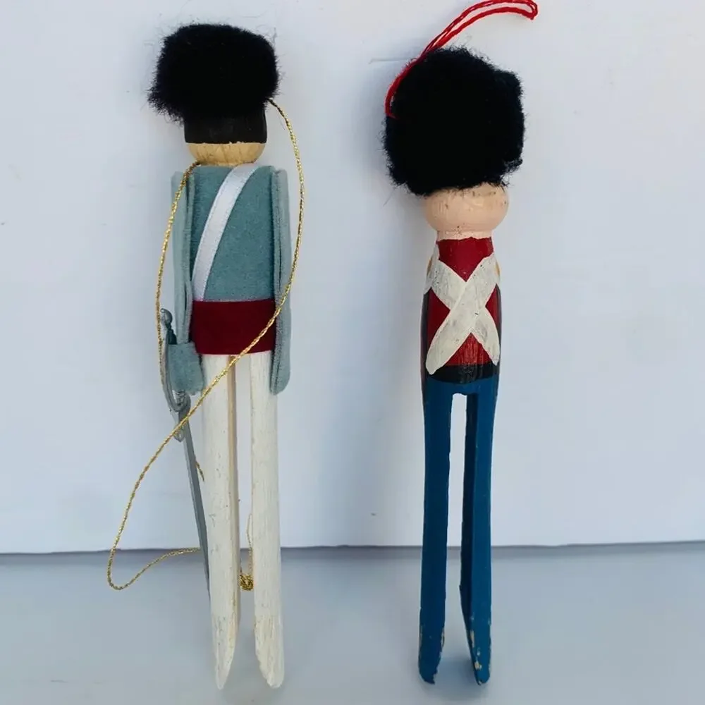 Vintage Clothes Pin Soldier Ornaments